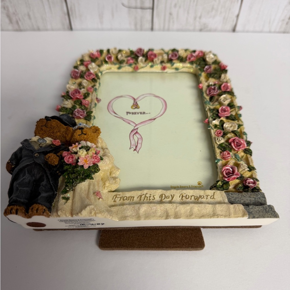 Boyds Bears Bearstone Collection Wedding Picture Frame Great Condition - Picture 6 of 7
